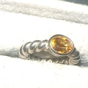 Sterling Silver and Citrine Twisted Ring